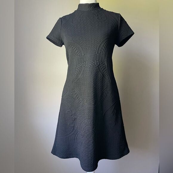 Aqua Womens Black Short Sleeve Rayon Blend Classic Dress Size Extra Small - Picture 1 of 6